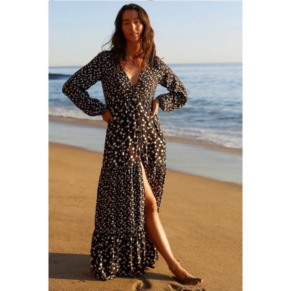 Maaji Luna Floral Coverup Maxi Dress Kimono ☀️🌴